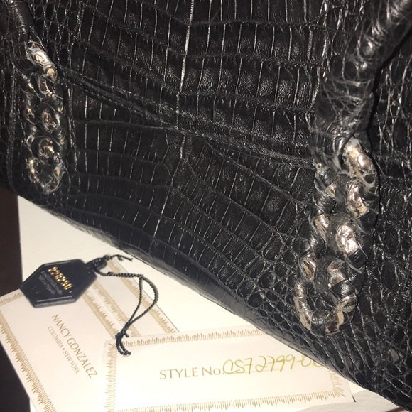 Nancy Gonzalez Black Crocodile Handbag 👜 - Picture 3 of 8